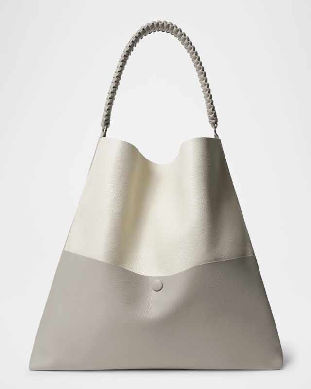 Duo Slim Grain Leather Tote Bag